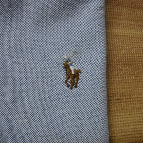 Ralph Lauren Blue Button Down Pony Logo Shirt - Picture 7 of 10
